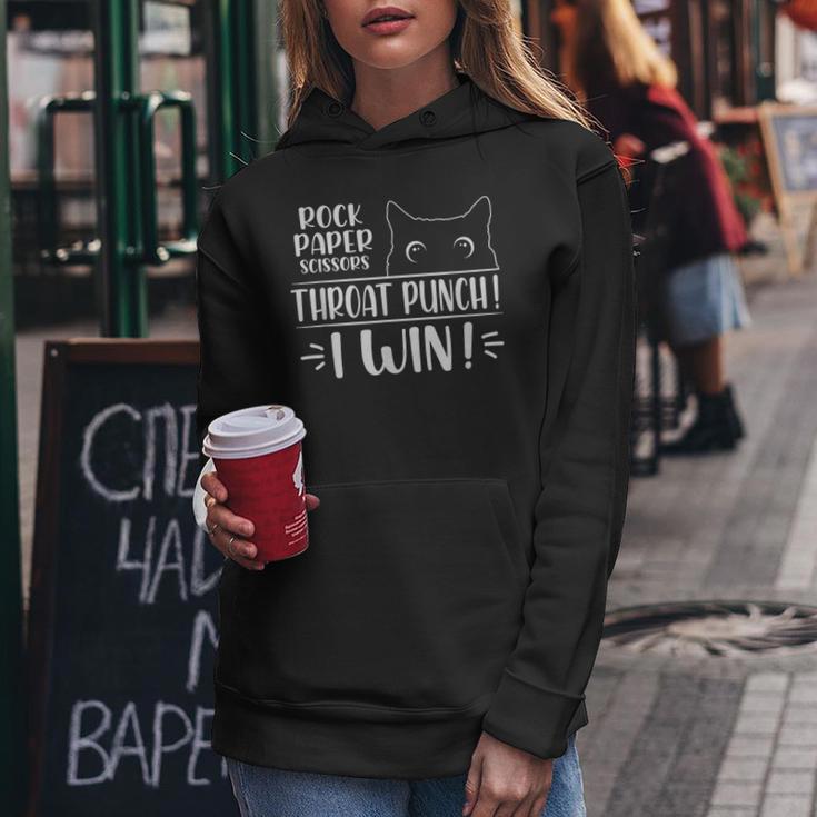 Rock Paper Scissors Throat Punch Cat Lover Cat Mom Cat Dad Women Hoodie Unique Gifts