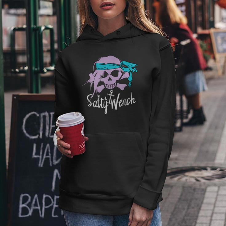 Salty WenchGirl Pirate Skull Crossbones Anchor Women Hoodie Unique Gifts