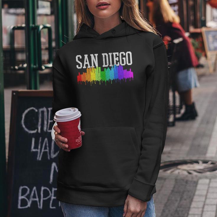 San Diego Skyline Rainbow Gay Pride Month California Women Hoodie Unique Gifts