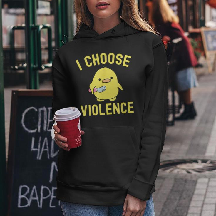 Sarcastic I Choose Violence Duck Saying Duck Women Hoodie Unique Gifts