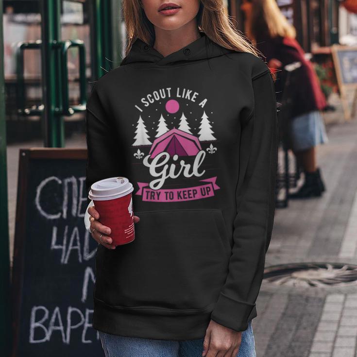 I Scout Like A Girl Try To Keep Up Scouting Scout Women Hoodie Unique Gifts