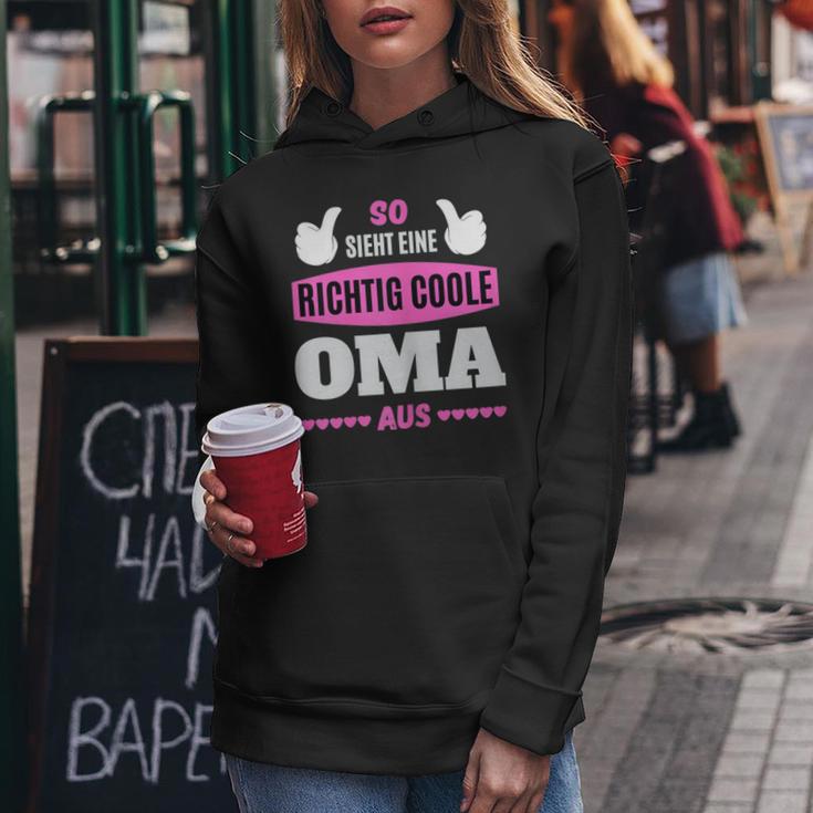 So Sieht Eine Richtig Coole Oma Enkel Kinder Kapuzenpullover für Damen Lustige Geschenke