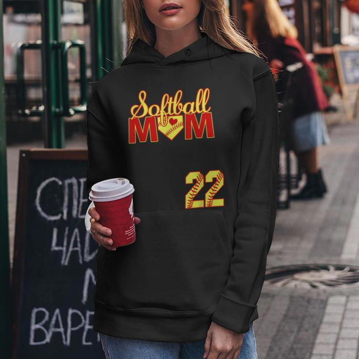 Softball Mom Mother's Day 22 Fastpitch Jersey Number 22 Women Hoodie Unique Gifts