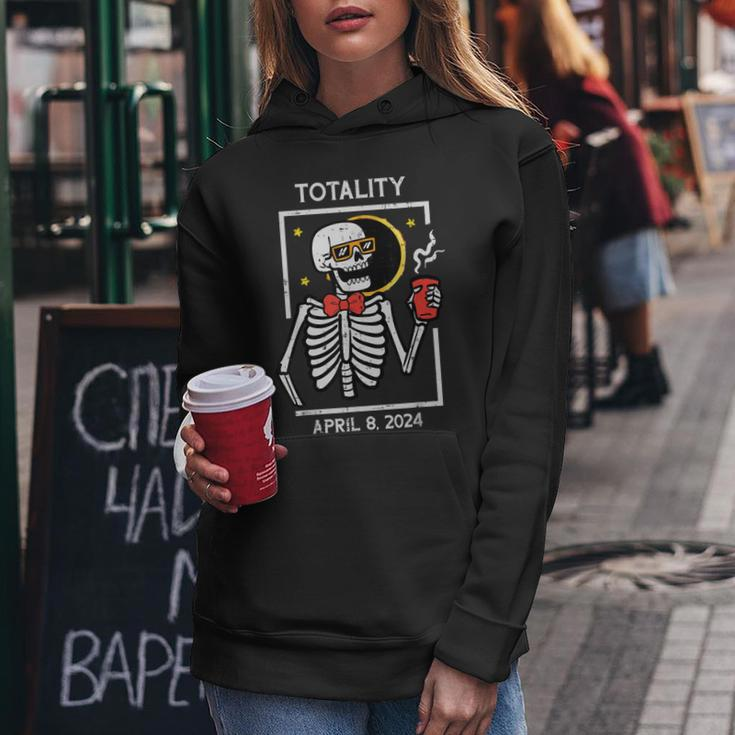 Solar Eclipse Skeleton Coffee Totality April 8 Women Women Hoodie Unique Gifts