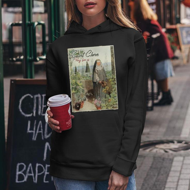 St Clare Of Assisi Italian Catholic Saint Light Women Hoodie Unique Gifts
