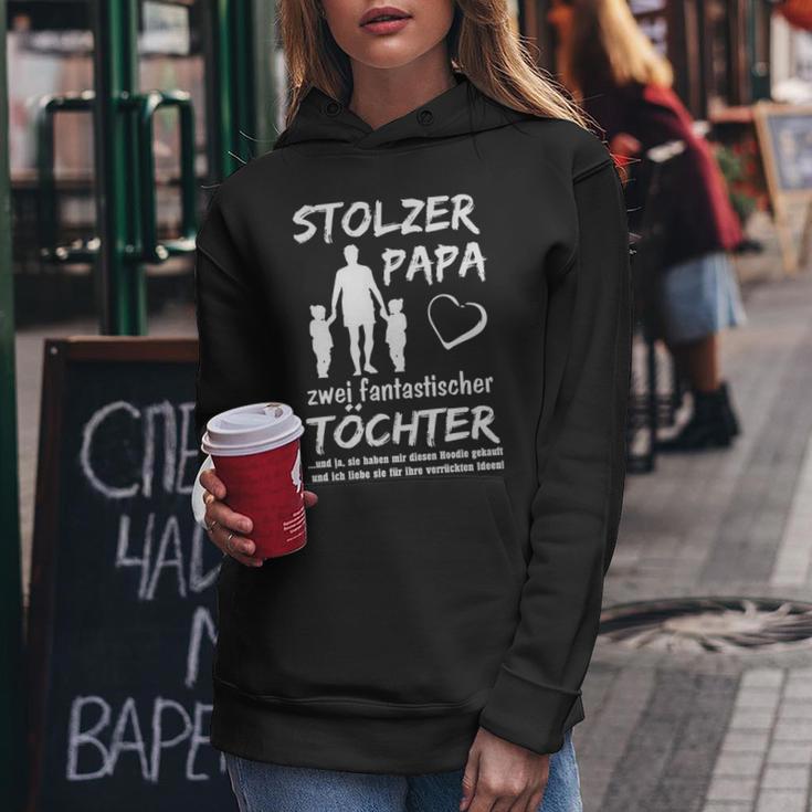 Stolzer Papa Zwei Töchter Girls' Kapuzenpullover für Damen Lustige Geschenke