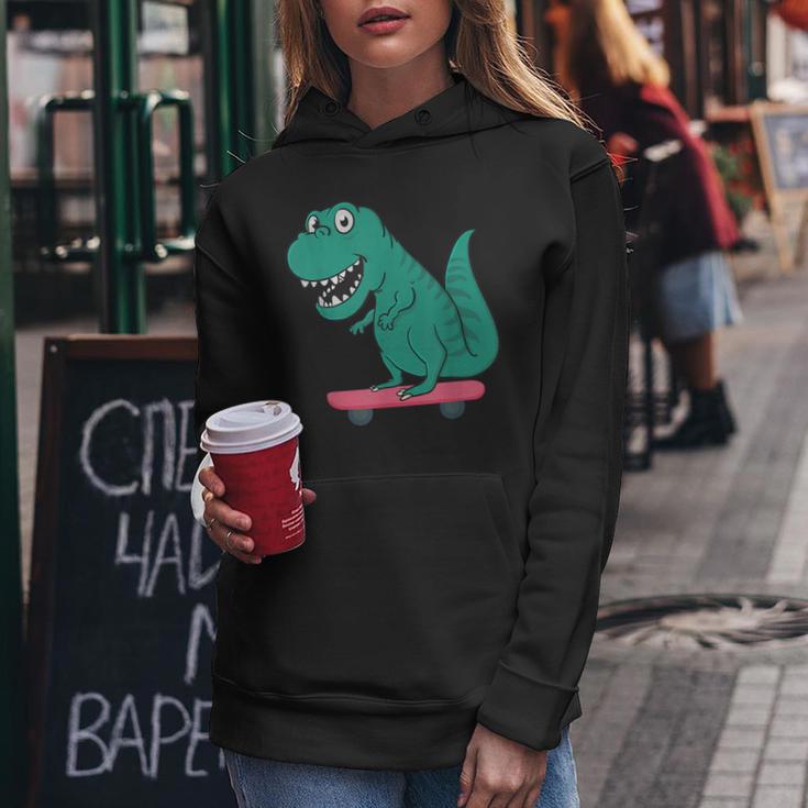 T Rex On Skate Board Skaters Skate Skating Woman Man Women Hoodie Unique Gifts