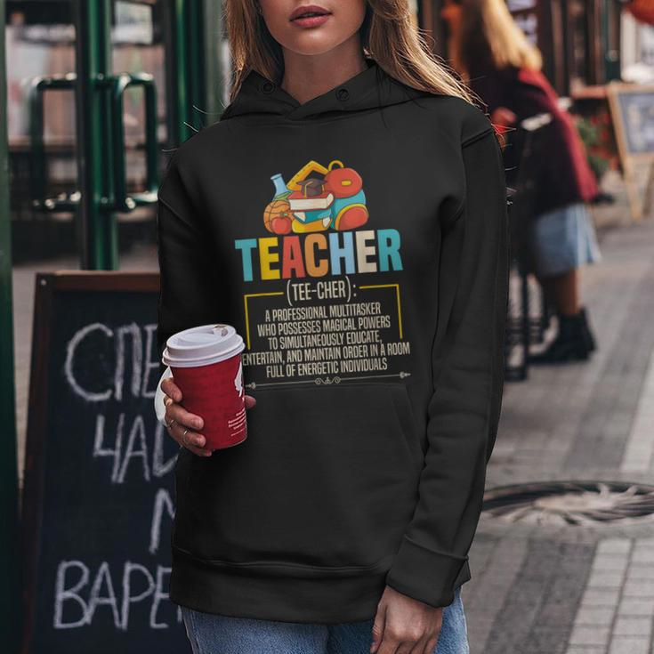 Teacher Definition Teaching School Teacher Women Hoodie Unique Gifts