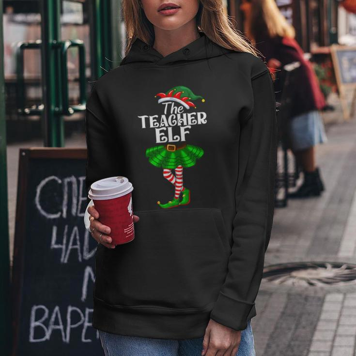 Teacher Elf Christmas Costume Matching Family Elf Squad Women Hoodie Funny Gifts