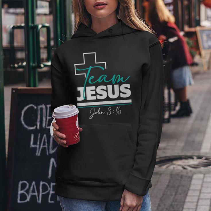 Team Jesus John 316 Christian Religious Bible Church Women Hoodie Unique Gifts