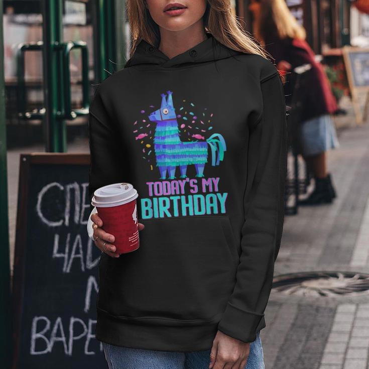 Today's My Birthday Cute Llama Party Decorations Birthday Women Hoodie Unique Gifts