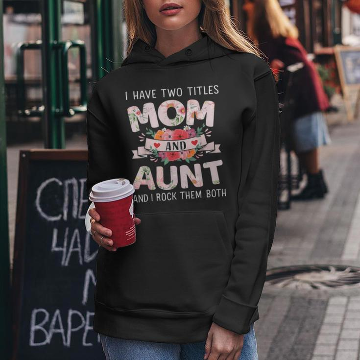 Two Titles Mom Aunt Rock For Christmas Birthday Women Hoodie Funny Gifts