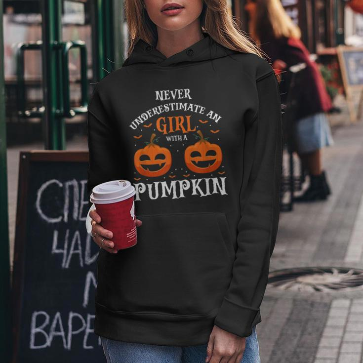Never Underestimate A Girl With A Pumpkin Present Women Hoodie Personalized Gifts