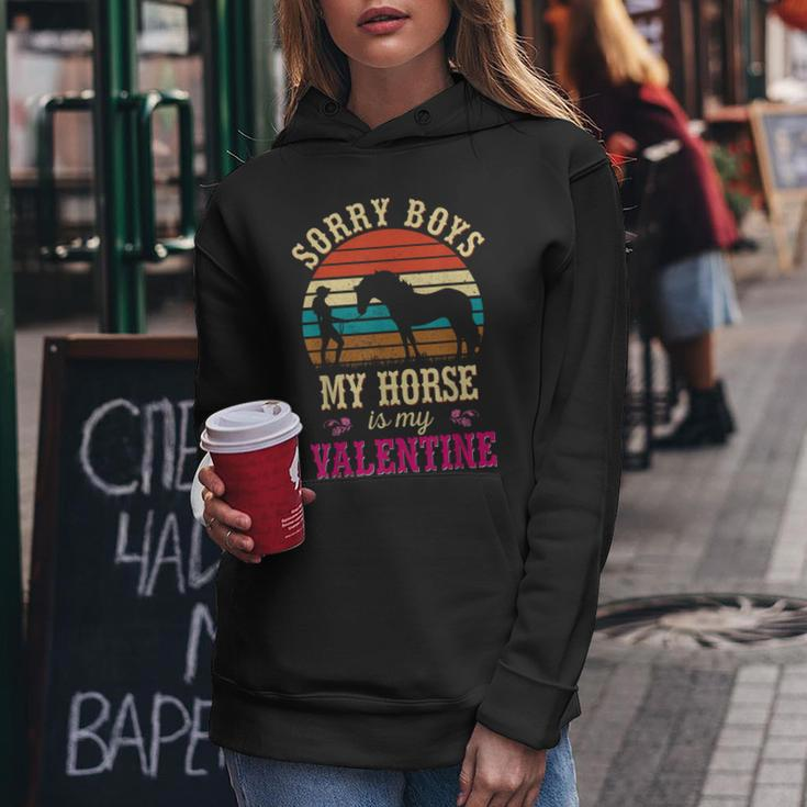 Valentines Day Girls Sorry Boys My Horse Is My Valentine Women Hoodie Unique Gifts