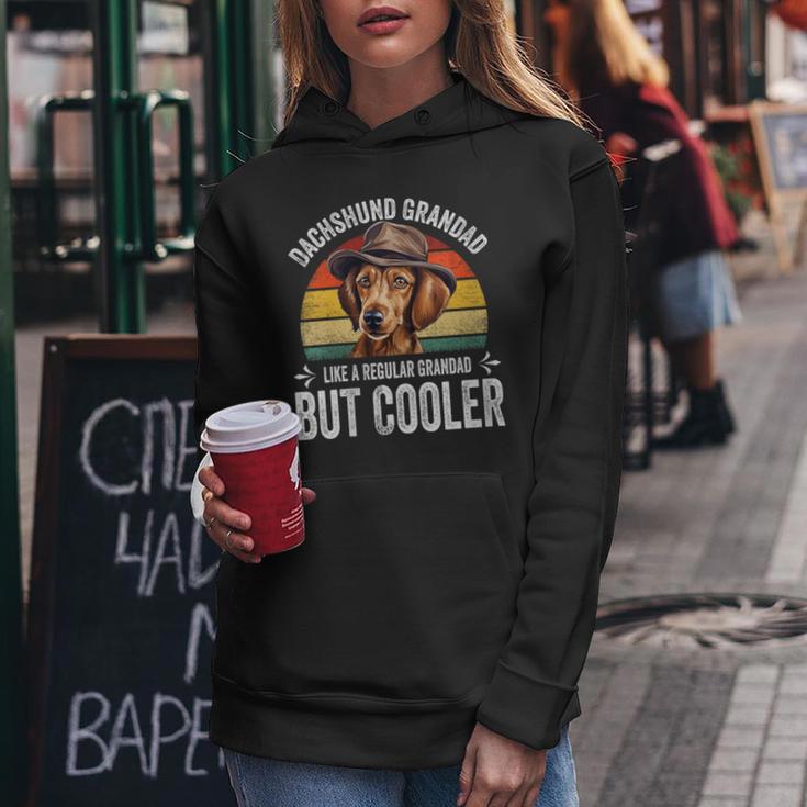 Vintage Dachshund Grandad Like A Regular Grandad But Cooler Women Hoodie Unique Gifts