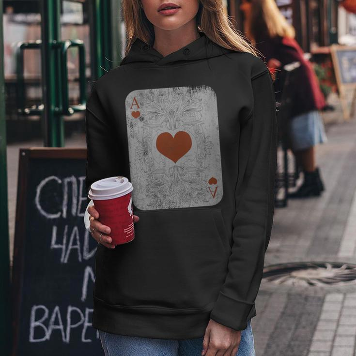 Vintage Poker Playing Cards Ace Of Hearts Women Hoodie Unique Gifts