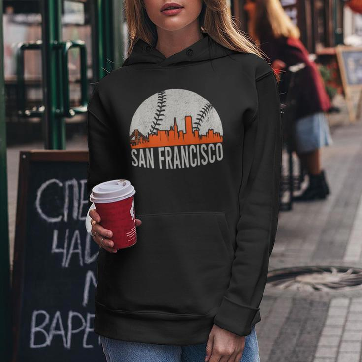 Vintage San Francisco Skyline Baseball Present Women Women Hoodie Funny Gifts