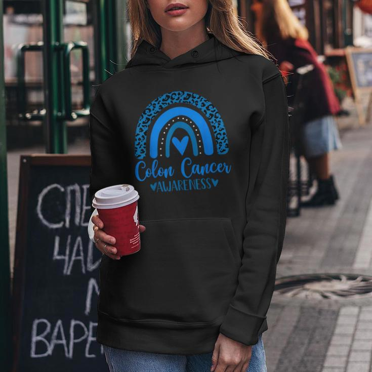 We Wear Blue Rainbow Awsewome For Colon Cancer Awareness Women Hoodie Personalized Gifts