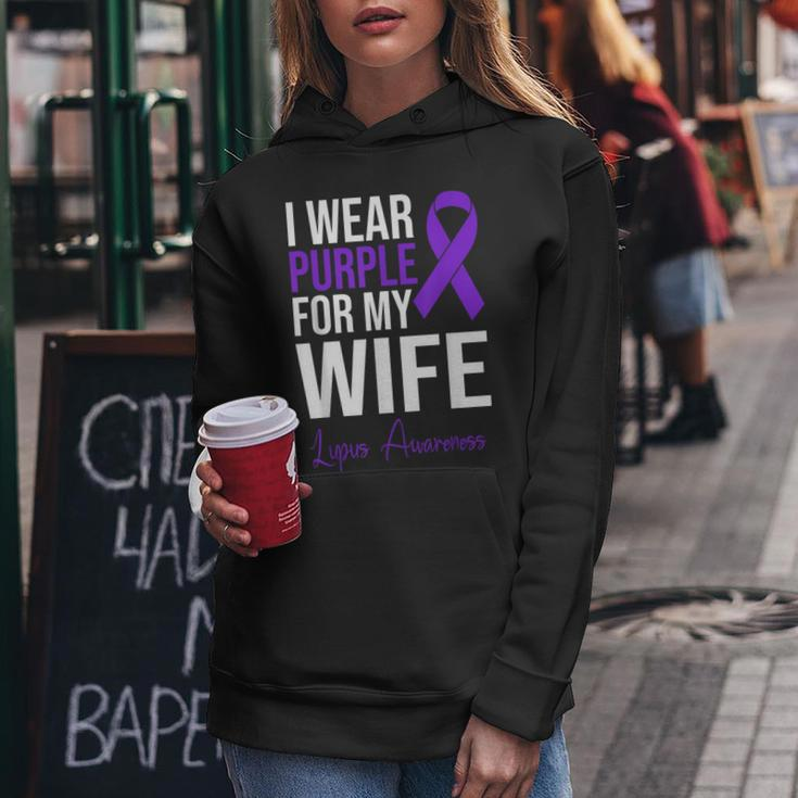 I Wear Purple For My Wife Lupus Warrior Lupus Women Hoodie Funny Gifts