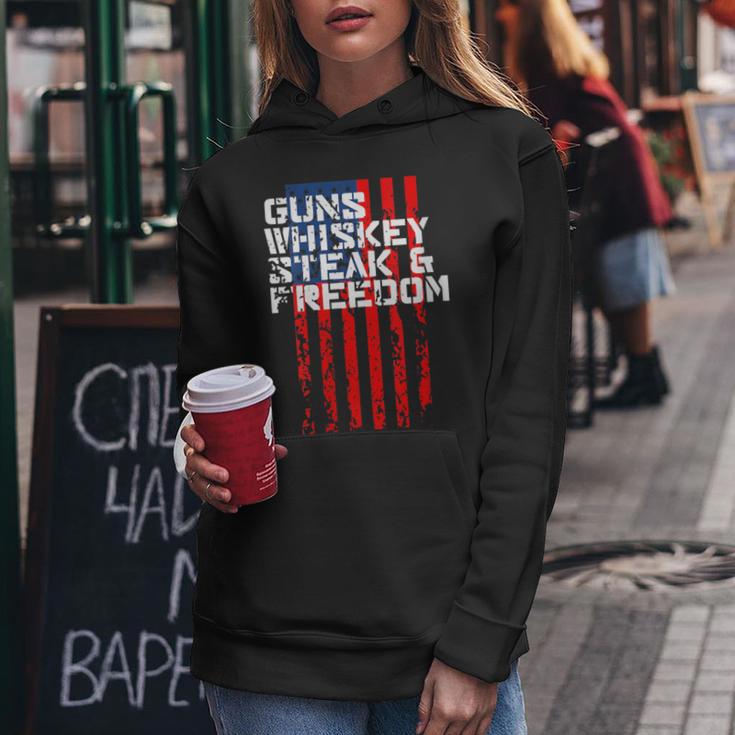 Whiskey Steak And Freedom Usa Flag Women Hoodie Unique Gifts