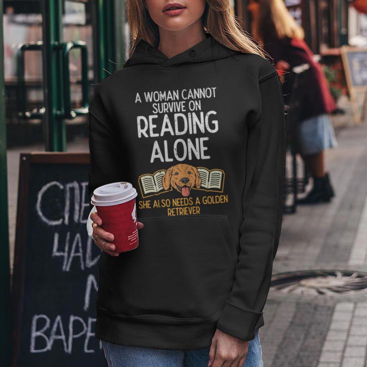 Woman Book Librarian Reading Golden Retriever Dog Women Women Hoodie Unique Gifts