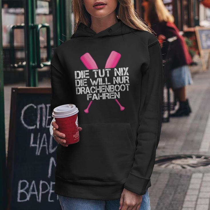 Women's Die Tut Nix Die Will Nur Drachenboofahren Kapuzenpullover für Damen Lustige Geschenke