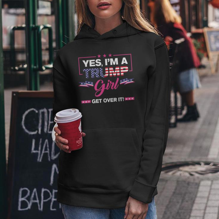Yes I'm A Trump Get Girl Over It America Usa Flag 2024 Women Women Hoodie Personalized Gifts