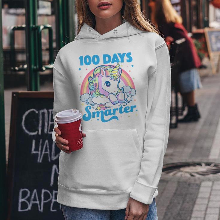 100 Days Smarter Unicorn Girls Teacher 100Th Day Of School Women Hoodie Unique Gifts