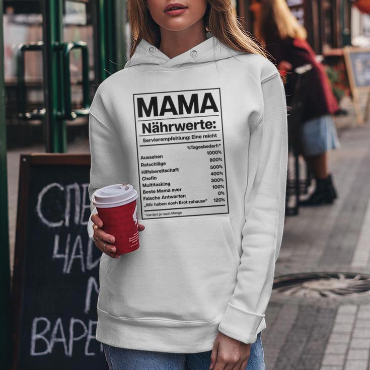 Damen Mama Nährwerte Tabelle X Muttertag Lustig Muttertagsgeschenk Kapuzenpullover für Damen Lustige Geschenke