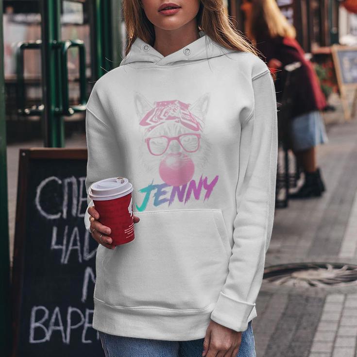 Jenny Schöner Mädchen Name Mit Niedlicher Katze Kapuzenpullover für Damen Lustige Geschenke