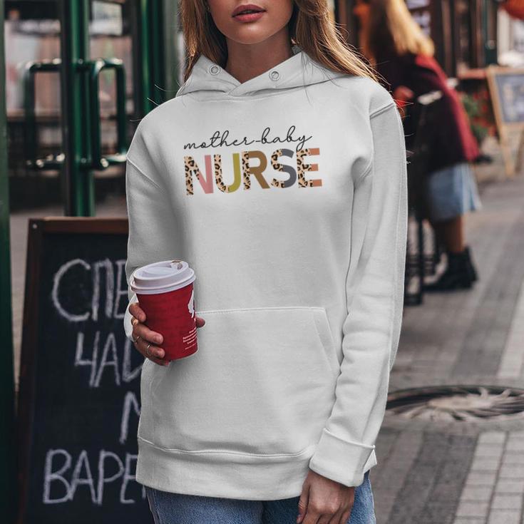 Mother Baby Rn Nurse Appreciation Postpartum Cna Leopard L&D Women Hoodie Unique Gifts