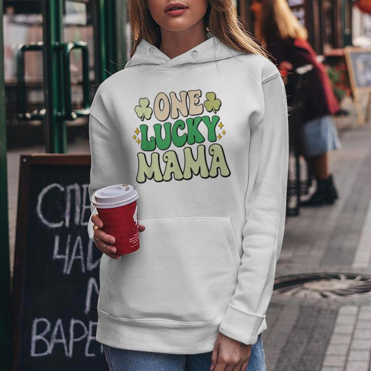 One Lucky Mama Groovy Retro Mama St Patrick's Day Women Hoodie Unique Gifts