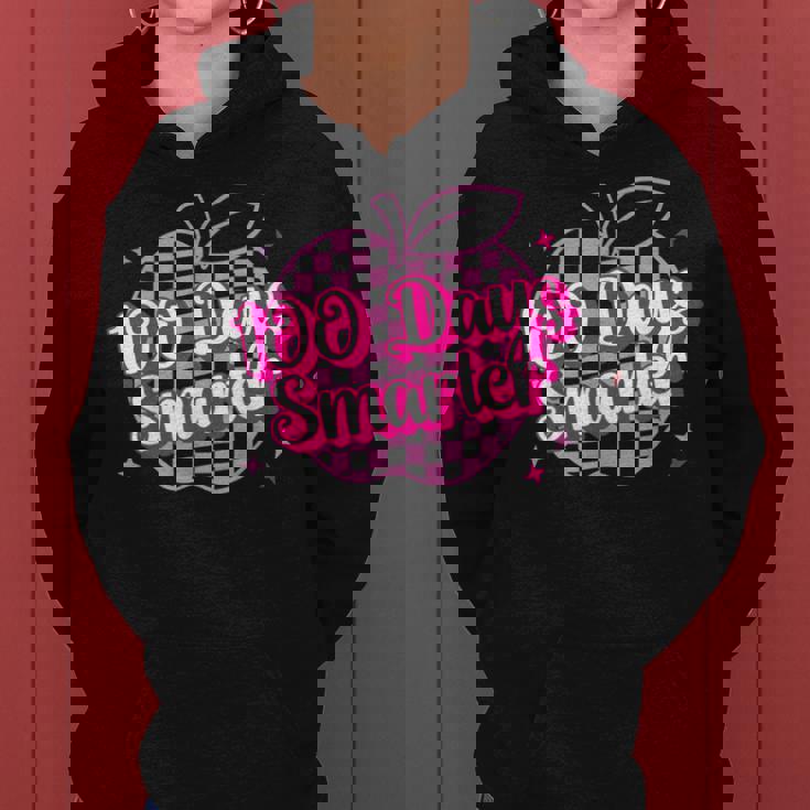 100 Days Smarter Pink Teacher Girls 100 Days Of School Women Hoodie