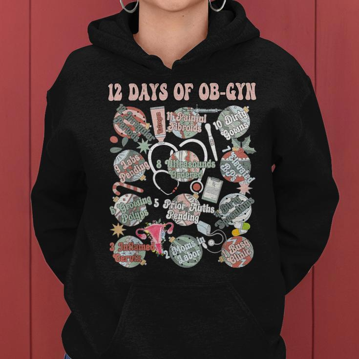 12 Days Of Ob-Gyn Christmas Labor And Delivery Nurse Outfit Women Hoodie