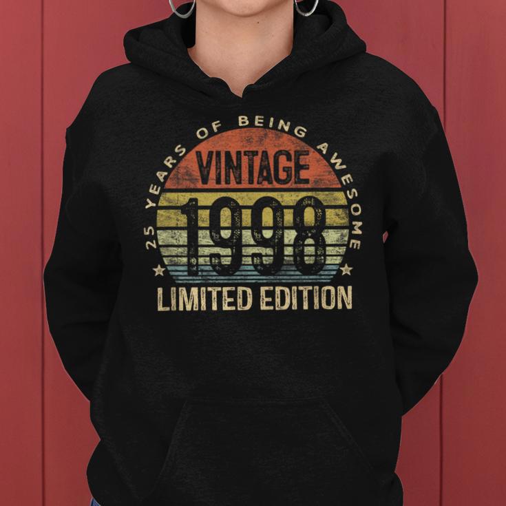 25Th Birthday Vintage 1998 25 Year Old Bday Women Hoodie