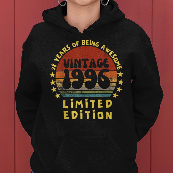 28 Year Old Present Boy Girl N Vintage 1996 28Th Birthday Women Hoodie