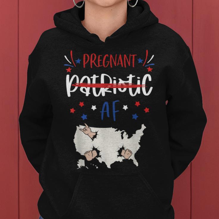 4Th Of July Pregnancy Patriotic Af Pregnant Man Women Women Hoodie