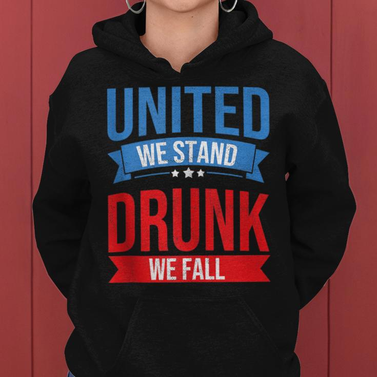 4Th July United We Stand Drunk We Fall Beer & Bbq Women Hoodie