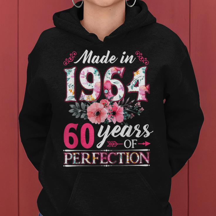 60 Year Old Made In 1964 Floral Flower 60Th Birthday Womens Women Hoodie