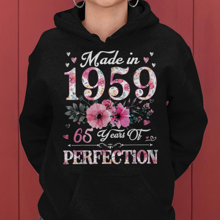 65 Year Old Made In 1959 Floral 65Th Birthday For Women Women Hoodie