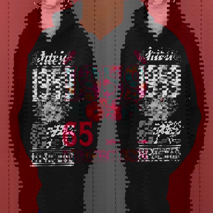 65 Year Old Made In 1959 Floral Flower 65Th Birthday Womens Women Hoodie