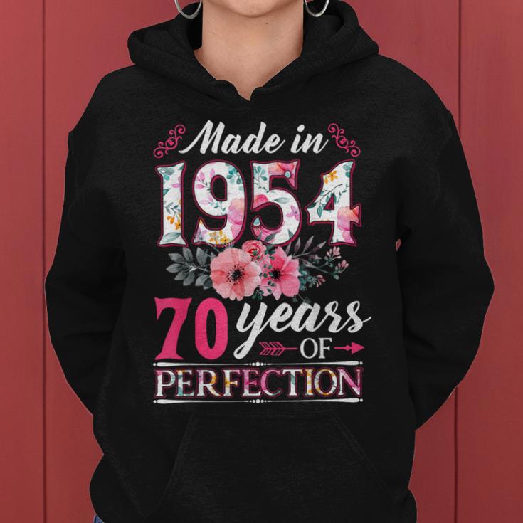 70 Year Old Made In 1954 Floral Flower 70Th Birthday Womens Women Hoodie