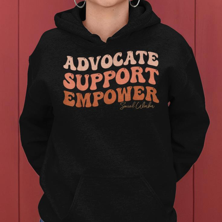 Advocate Support Empower Groovy Social Worker Graduation Women Hoodie