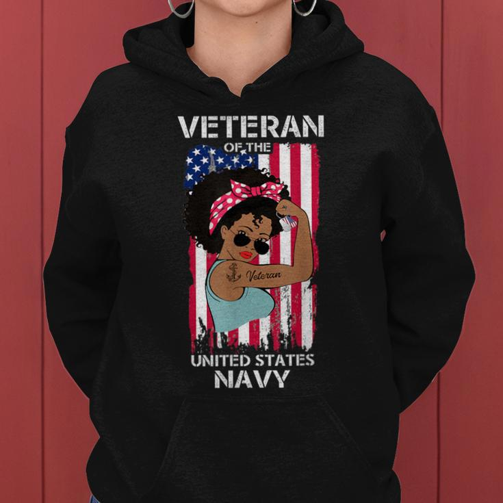 African American Melanin Women Who Are Veteran Of Us Navy Women Hoodie