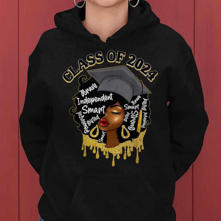 Afro Proud Black Girls Graduation Class Of 2024 Women Hoodie