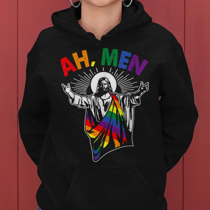 Ah Lgbt Gay Pride Jesus Rainbow Flag Women Hoodie
