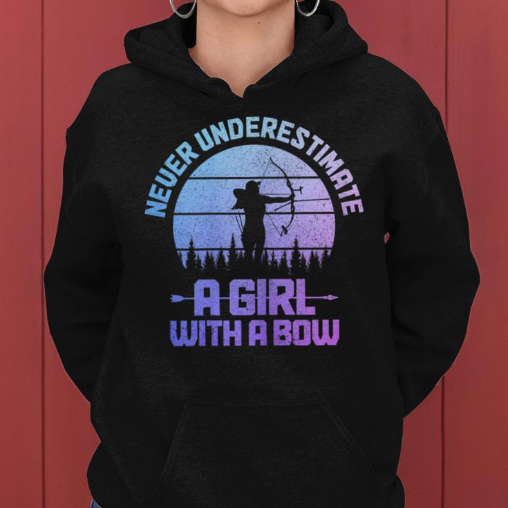 Archery Girl Never Underestimate A Girl With A Bow Hunting Women Hoodie