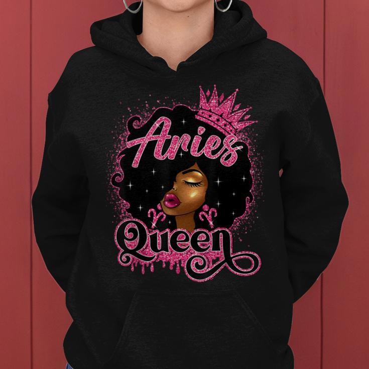 Aries Queen Birthday Afro Natural Hair Girl Black Women Women Hoodie