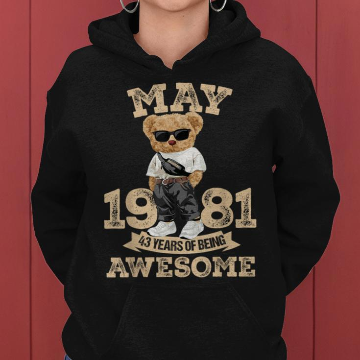 Awesome Since May 1981 Retro 43Rd Birthday Women Hoodie