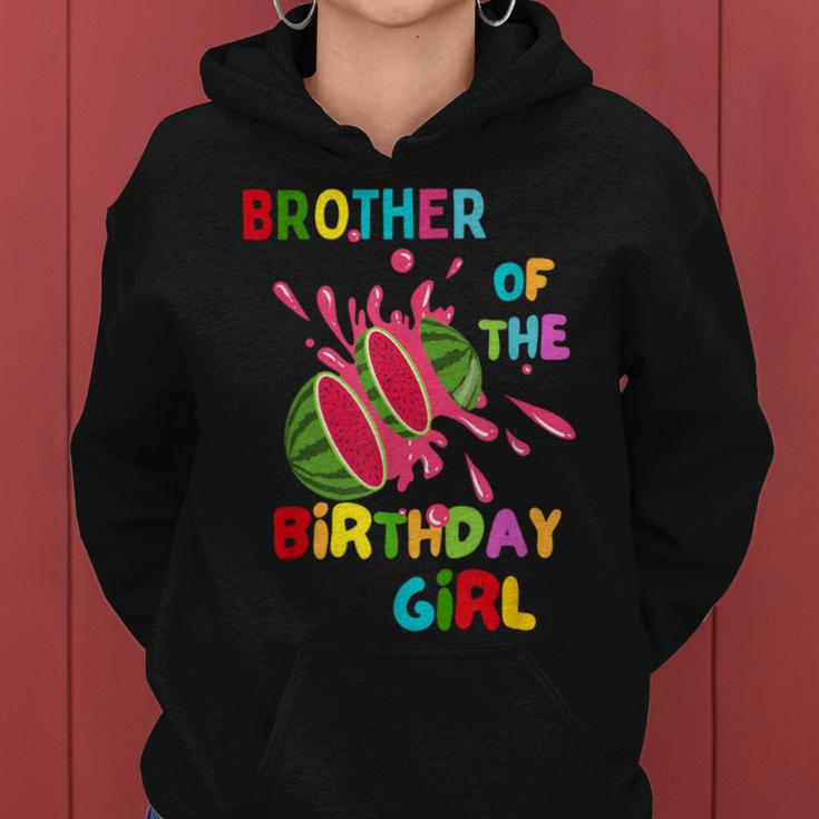 Baby Melon Brother Of The Birthday Girl Watermelon Family Women Hoodie